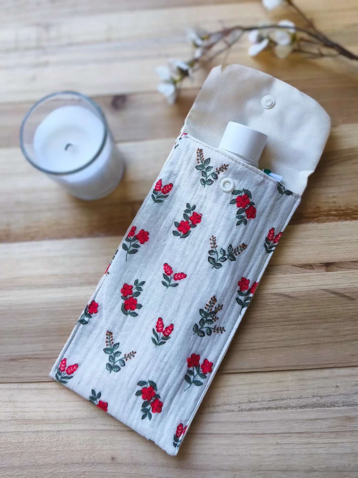 Etui de voyage pour brosse à dents et dentifrice  - coton BIO Double gaze - Motifs au choix (Alma)