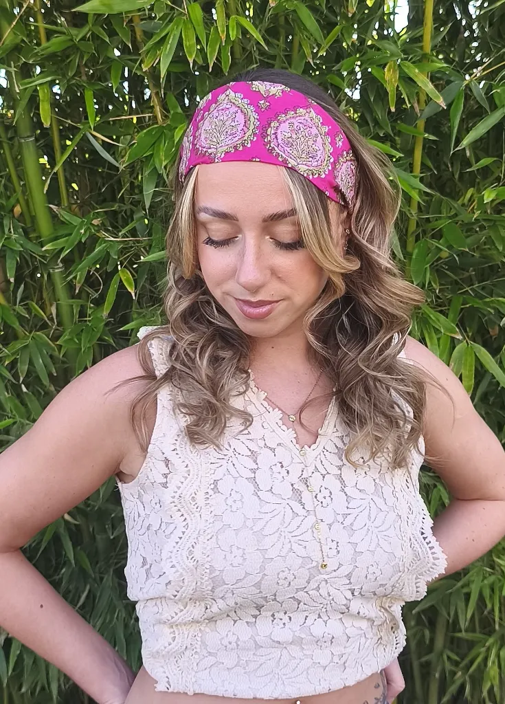 Bandeaux cheveux INDIA en coton Indien HandBlock Print - EDITION LIMITEE