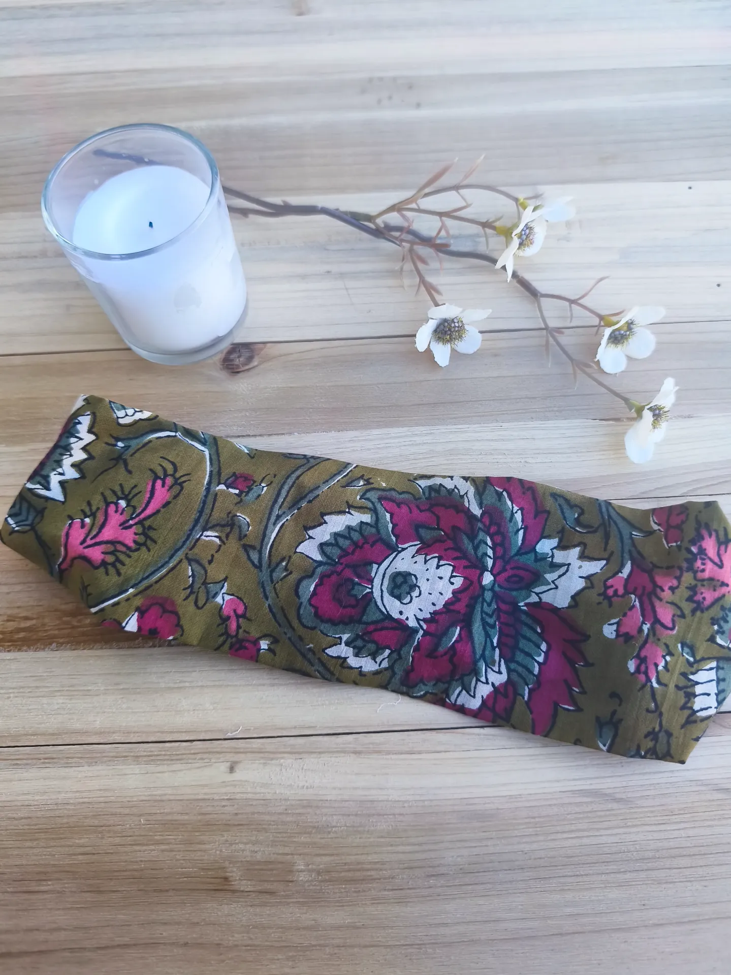 Bandeaux cheveux INDIA en coton Indien HandBlock Print - EDITION LIMITEE