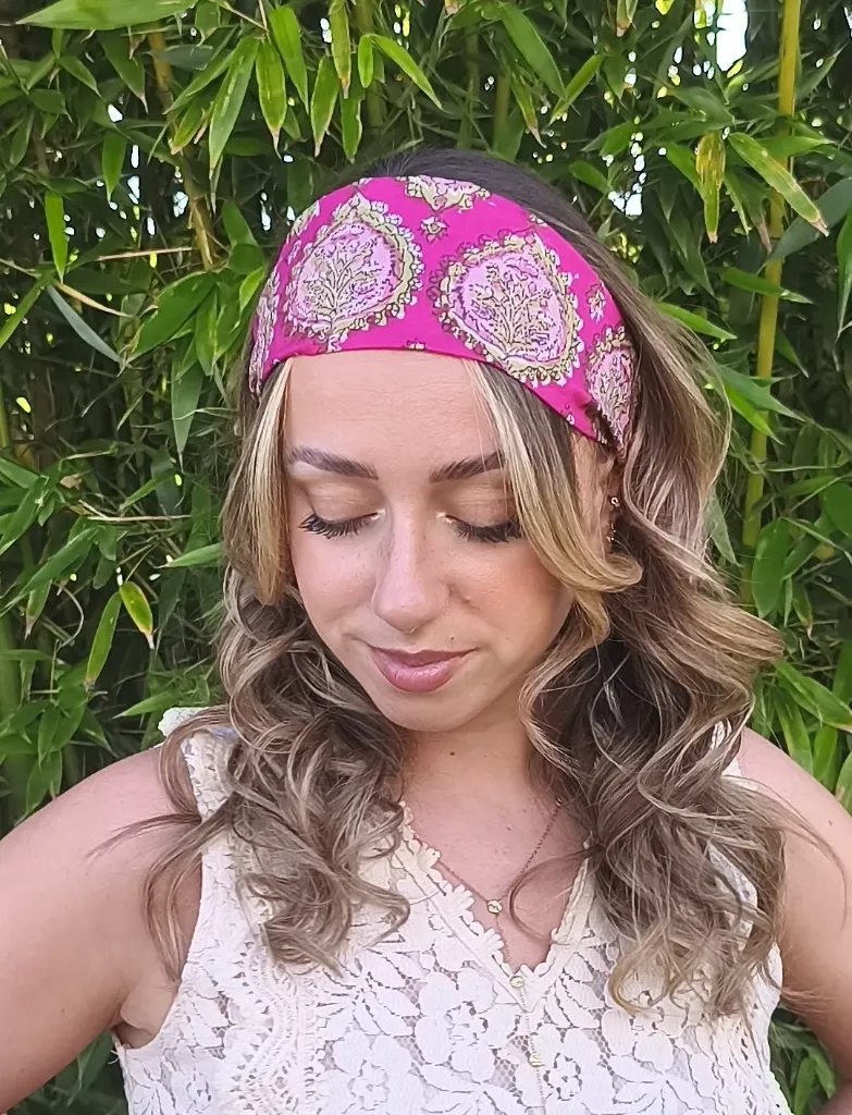 Bandeau cheveux INDIA en coton Indien Hand Block Print - 31 motifs au choix - EDITION LIMITEE