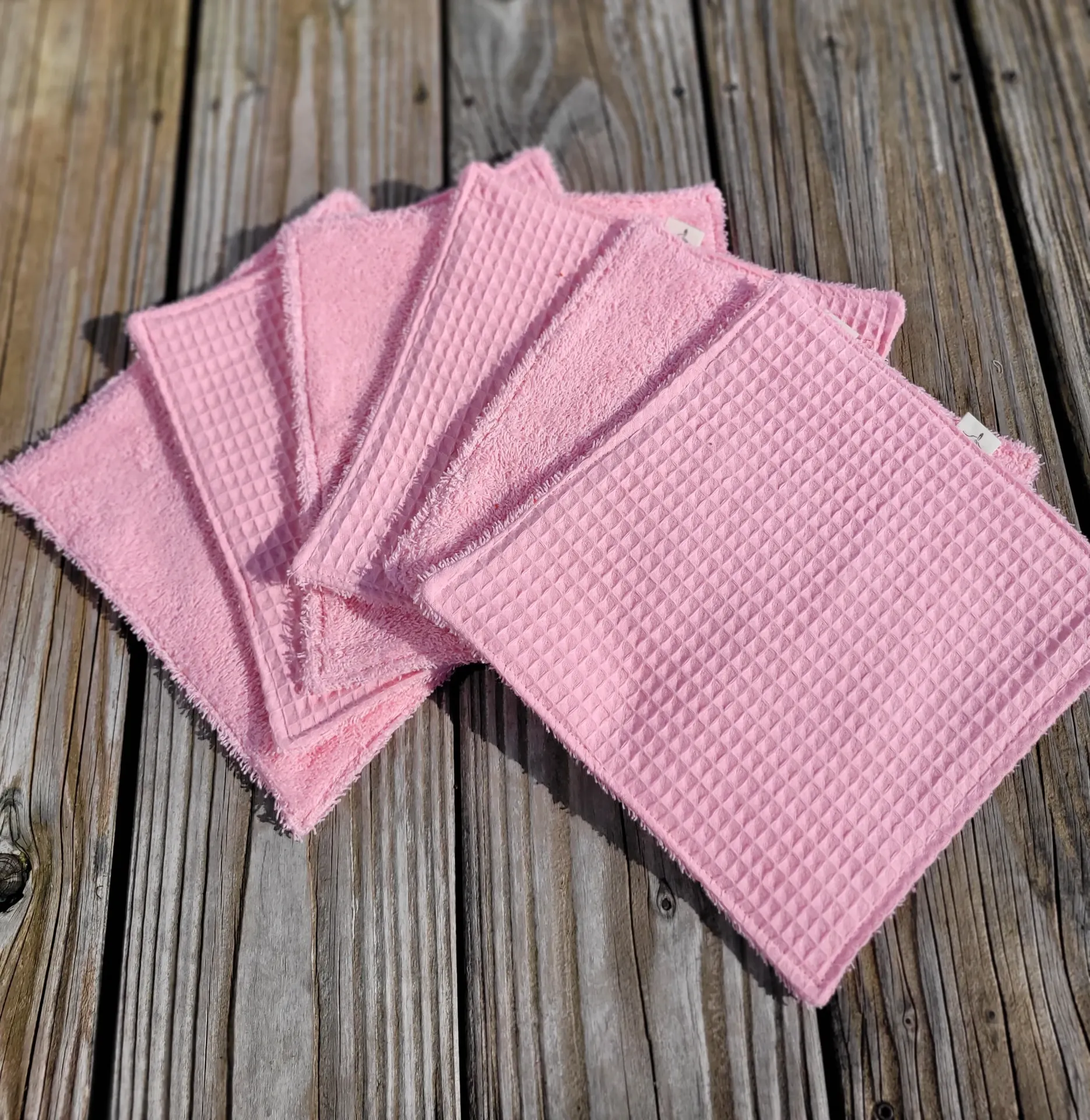 Essuie-Tout écologique Coton gaufré nid abeille et Eponge - Personnalisable (Ecru, Taupe)