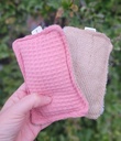 Eponges Ecologiques coton nid d'abeille gaufré et toile de jute - couleur au choix