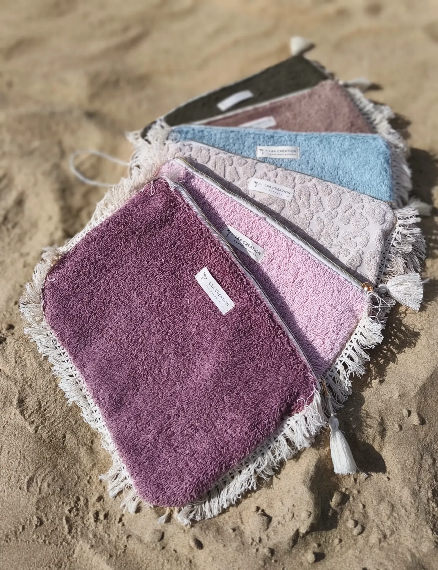 Pochette maillot de bain imperméable  Eponge Bohème - nouvelle collection 2026 (Léo beige)