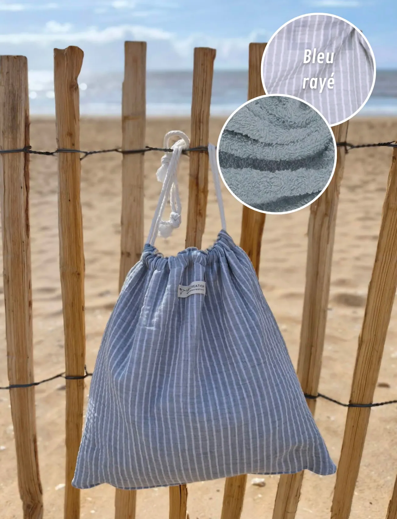 Le Pochon Serviette 2 en 1 L&A Création " le sac de plage qu'il vous faut pour la plage cet été
