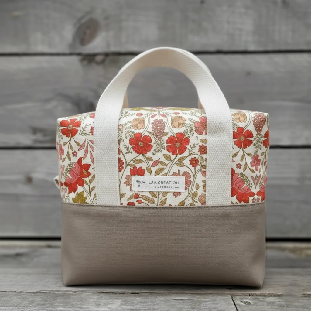Lunch Bag Isotherme - coton imprimé et imperméable - motifs au choix - SUR COMMANDE 