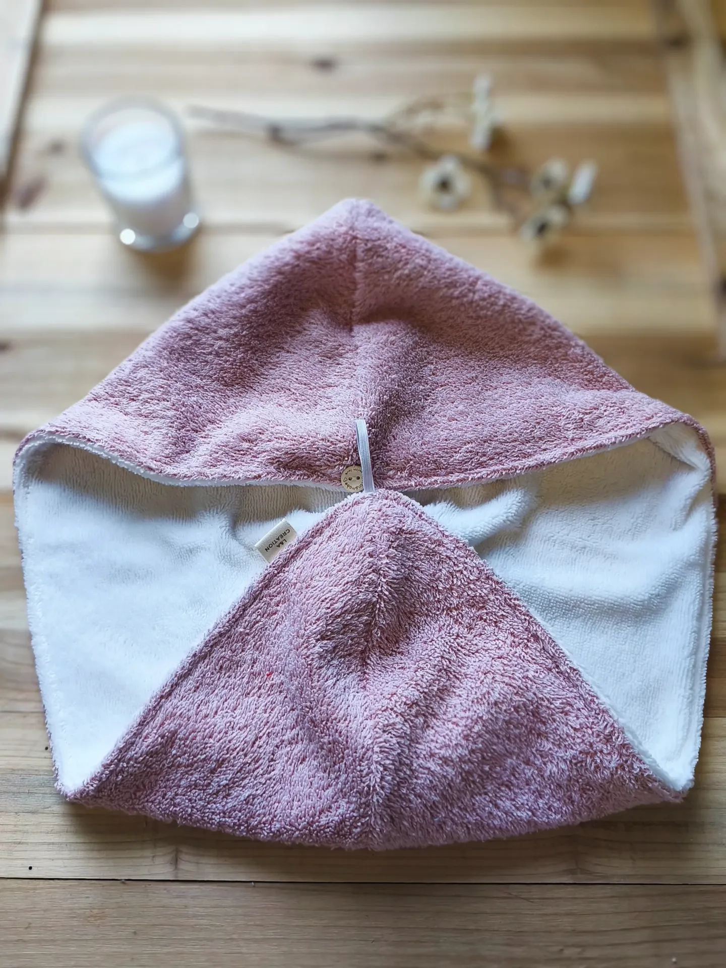 Serviette Turban pour Cheveux - Éponge Bambou & Nid d'Abeille Bio