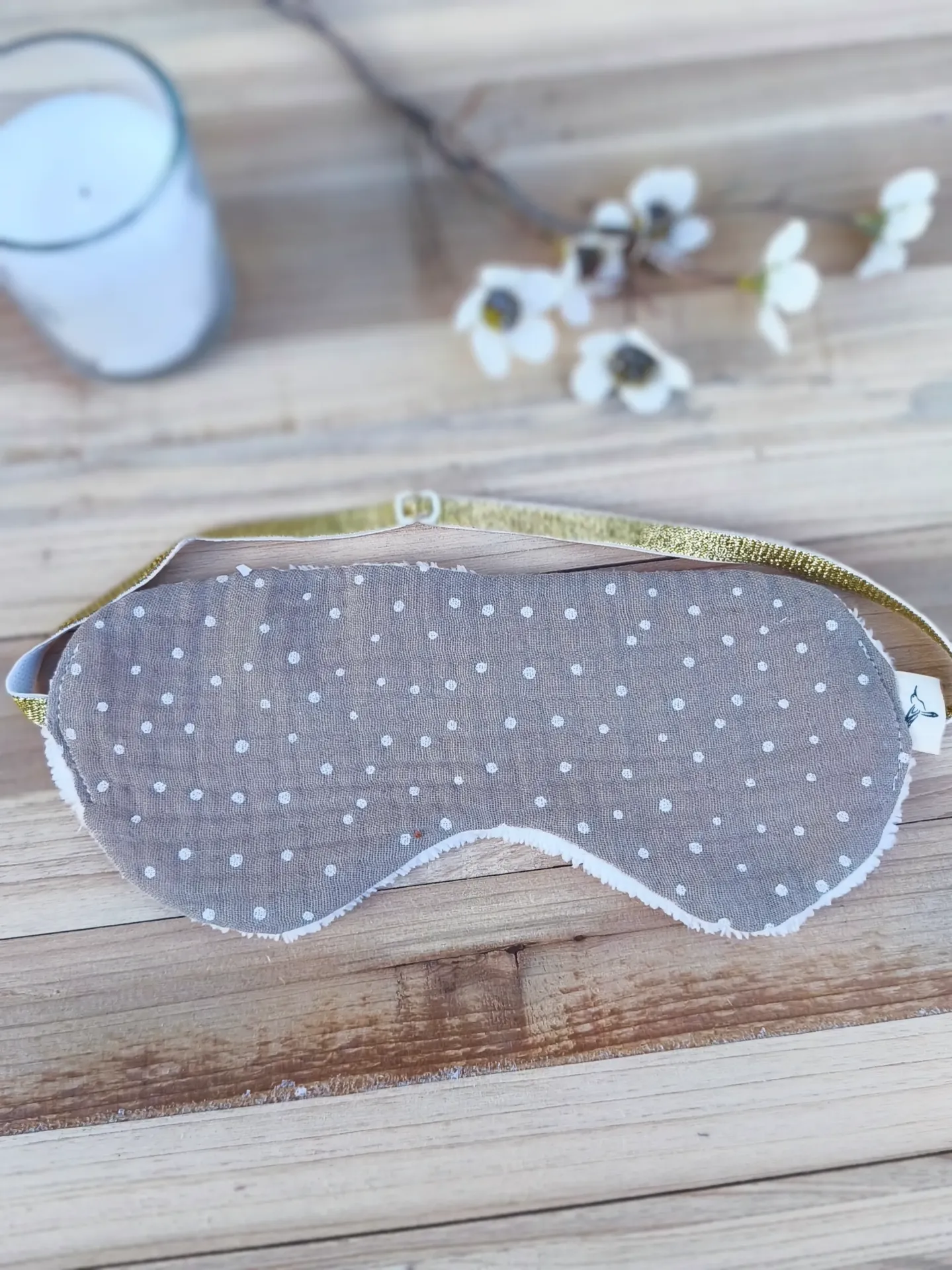 Masque de Nuit Occultant en Gaze de Coton et Bambou