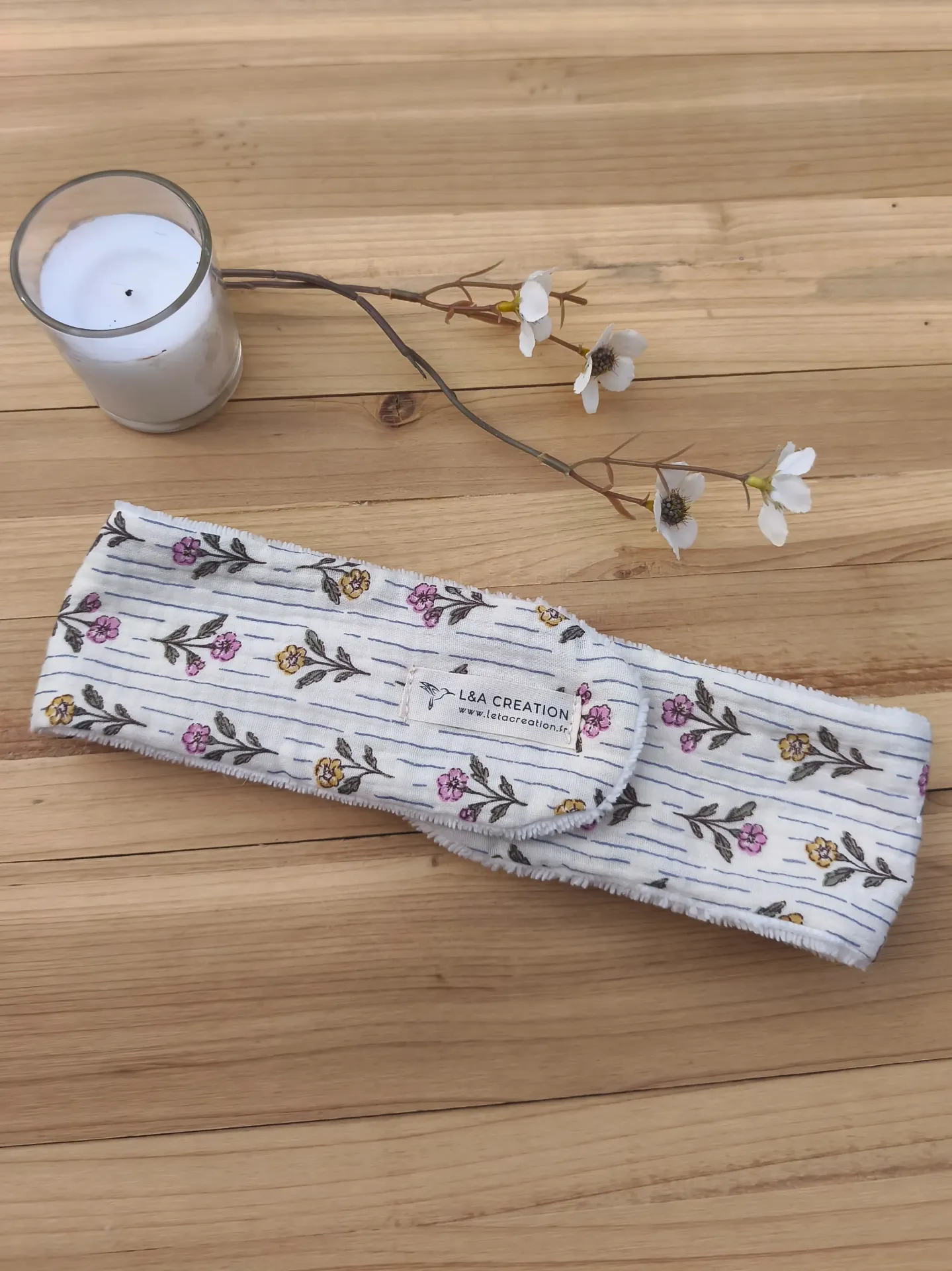 Bandeau de Soin Démaquillage SKINCARE Réglable - Gaze de Coton Bio & Bambou (Motifs au Choix)