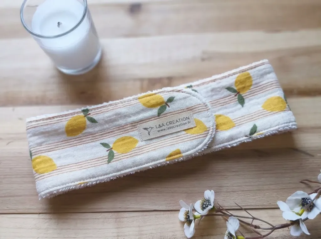 Bandeau de Soin Démaquillage SKINCARE Réglable - Gaze de Coton Bio & Bambou (Motifs au Choix)