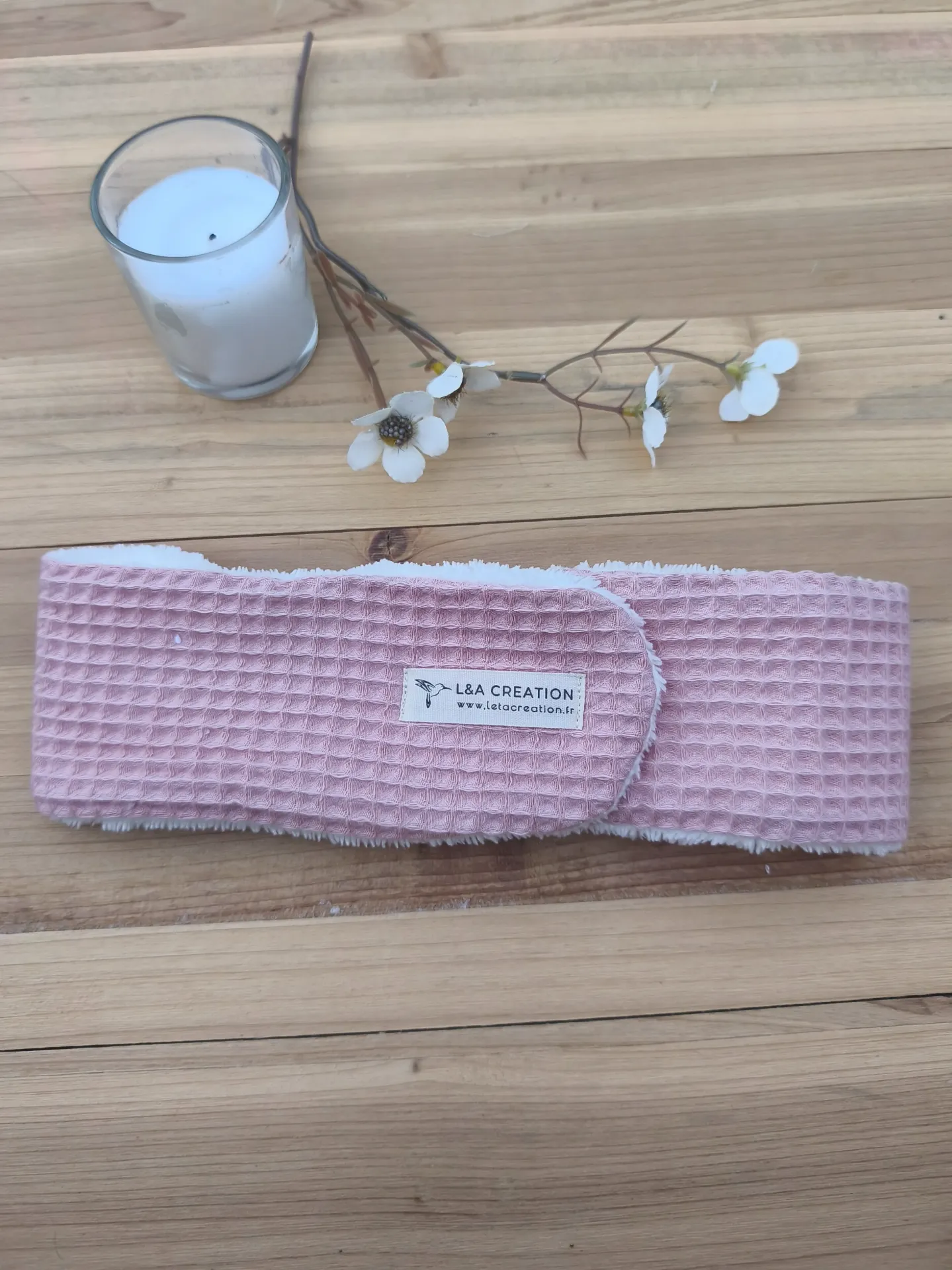 Bandeau de Soin Démaquillage - Nid d'Abeille Bio & Éponge Bambou (Couleur au Choix)