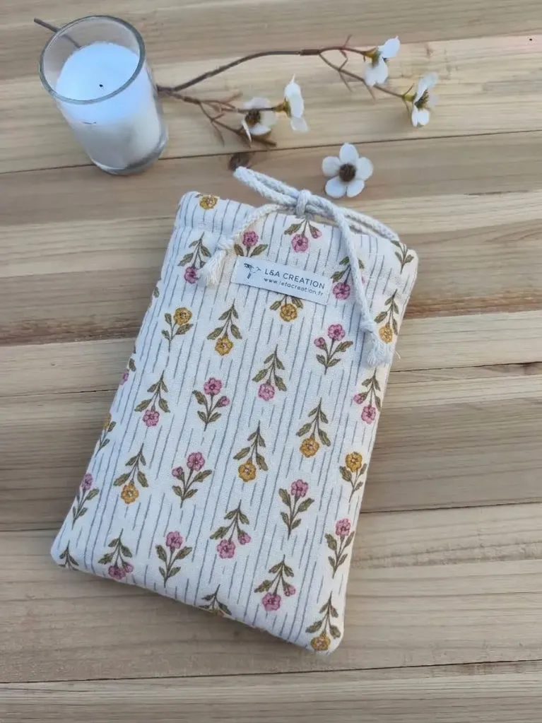 Pochette à Livre ou liseuse - Rembourrée en Gaze de Coton Bio