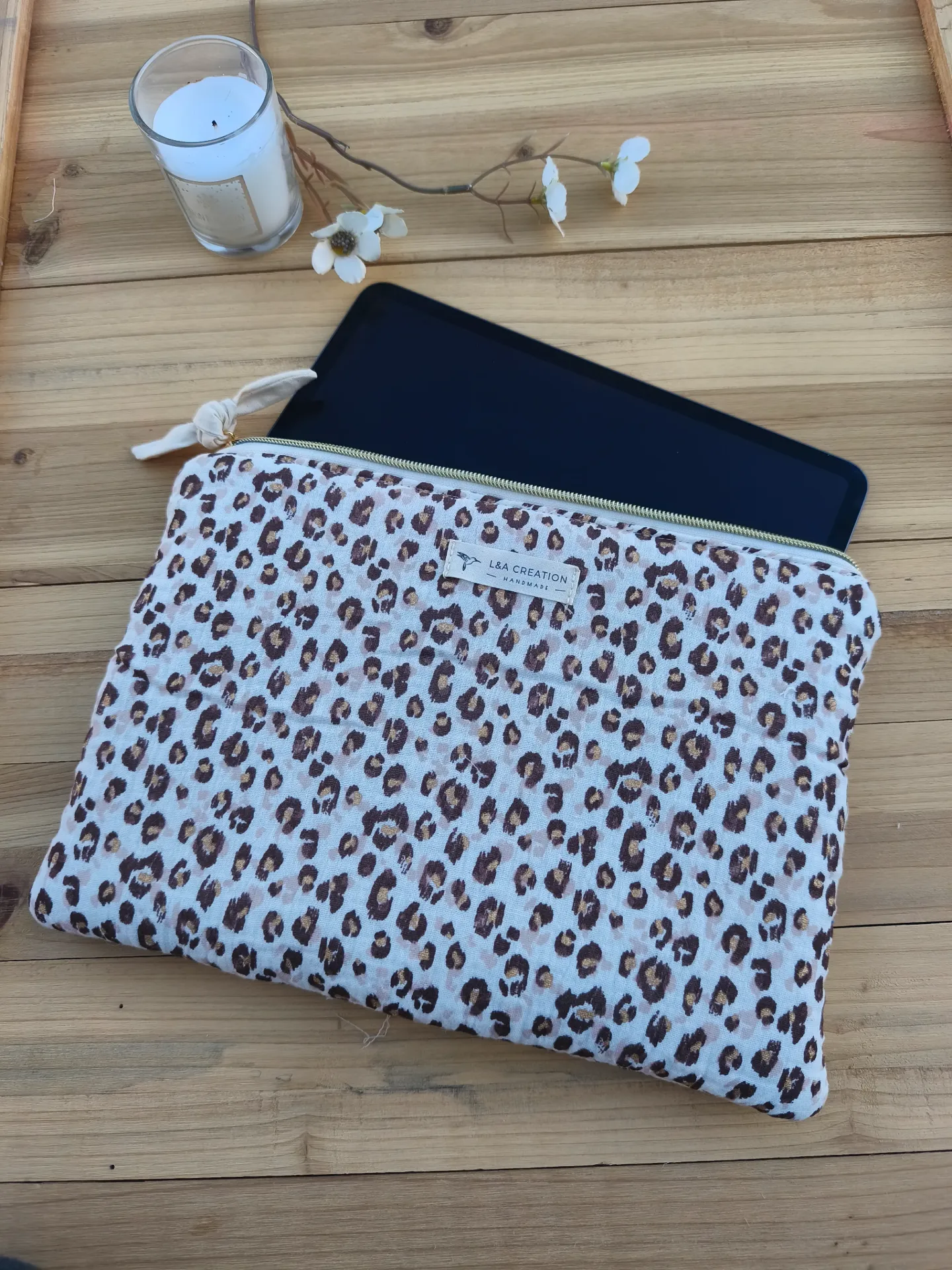Housse iPad et Tablette Gaze de Coton Molletonnée