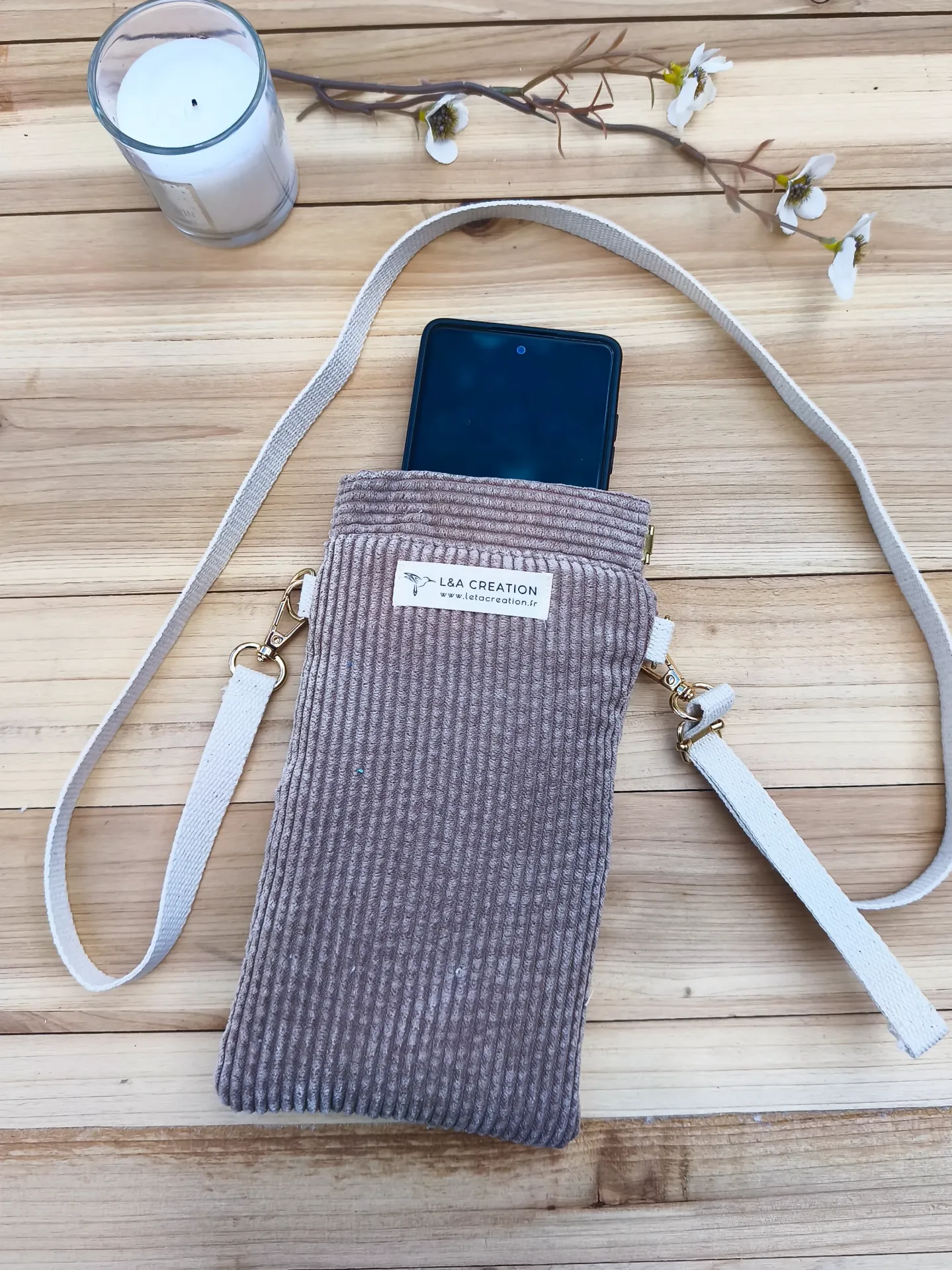 Corduroy Crossbody Phone Pouch - Choice of Colours