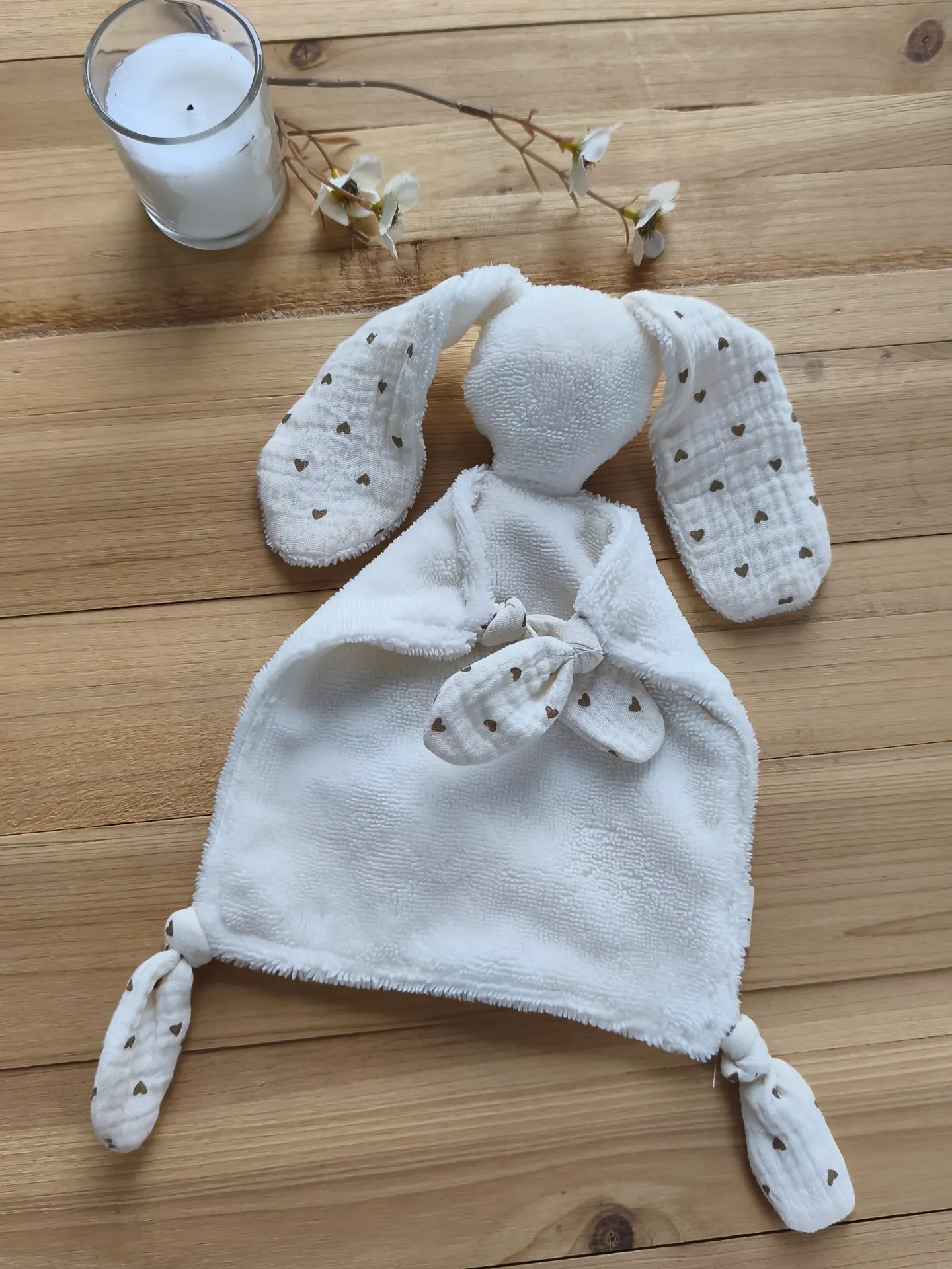 Doudou Bébé Éponge et Double Gaze de Coton (Motifs au Choix)