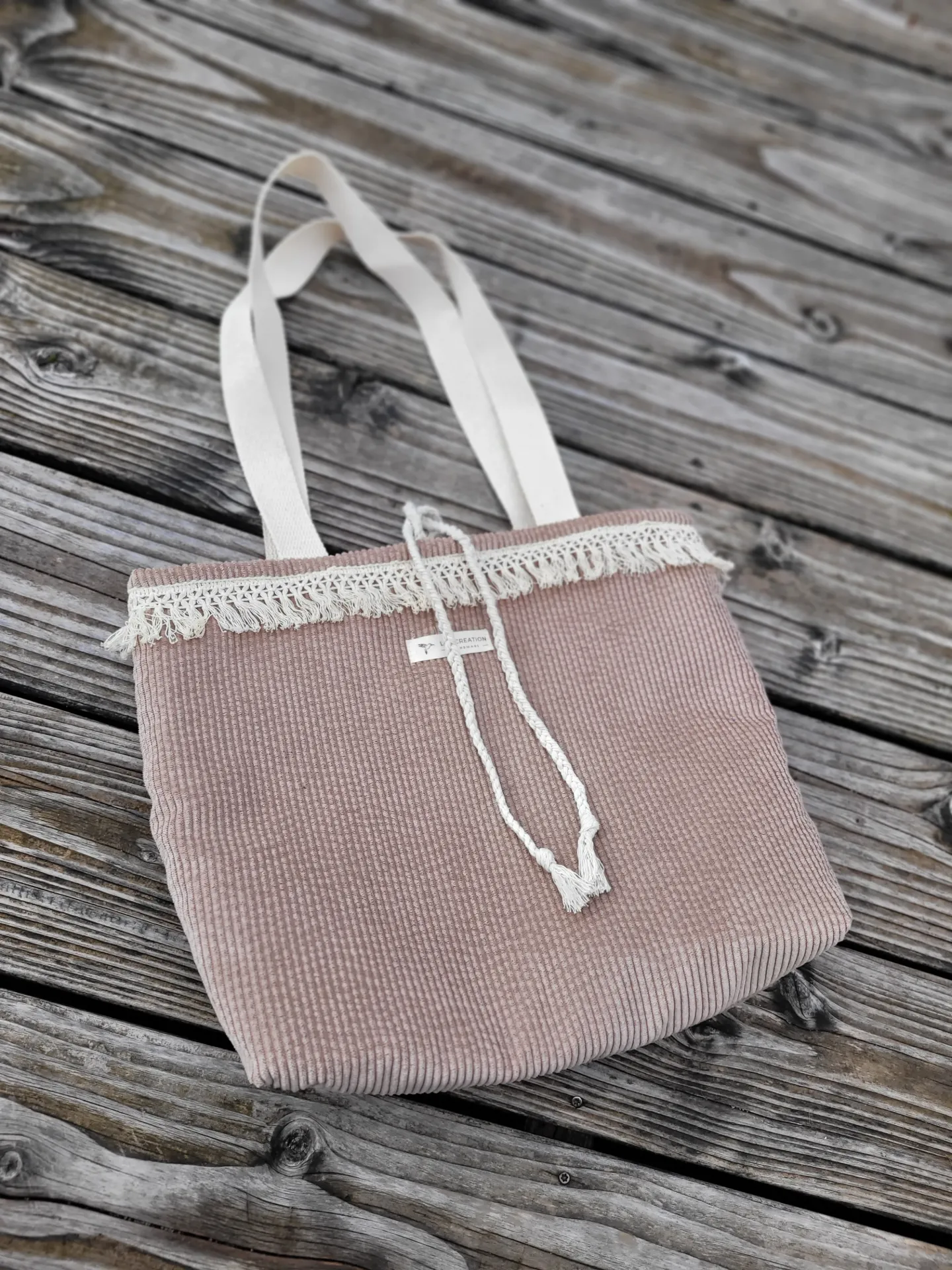 Sac Cabas Réversible pour ordinateur Personnalisable - réversibles - Velours Côtelé & Gaze de Coton Bio