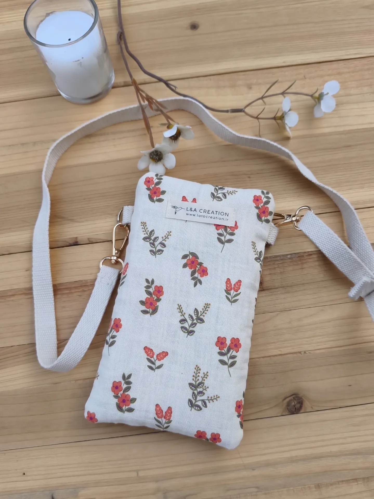 Handytasche zum Umhängen aus Cord – Farbe nach Wahl