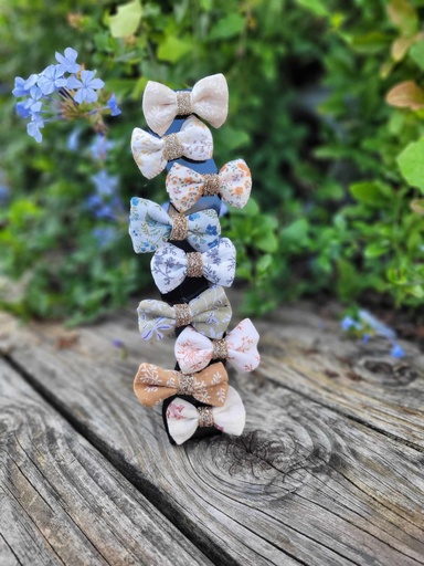 Barrette cheveux Nœud en coton bio imprimé  -couleur au choix 