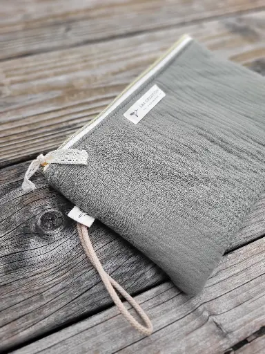 Pochette en gaze de coton BIO scintillante et coton - 4 tailles - couleur au choix - SUR COMMANDE 