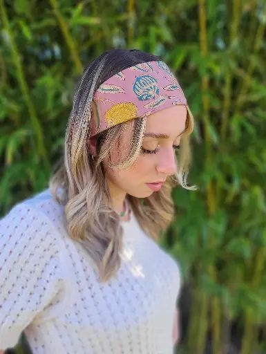 Bandeau cheveux INDIA en coton Indien Hand Block Print - 31 motifs au choix 