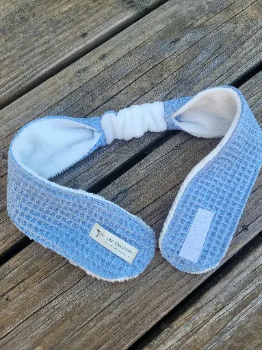 Bandeau de soins Skincare pour maquillage en  coton nid d 'abeille BIO et Eponge bambou   Nombreux coloris