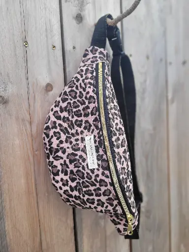 Sac Banane en coton BIO LEOPARD -  Sur commande