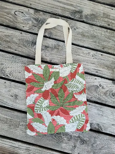 Tote Bag en lin ecru et imprimé - Réversible - EN STOCK Disponible de suite