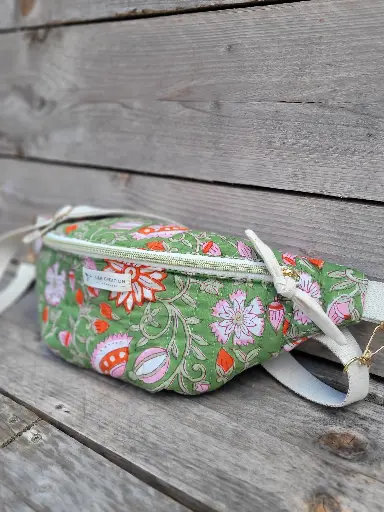 Sac Banane en coton HandBlock Print Matelassé - modèle Unique