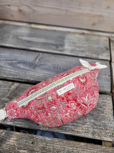 Sac Banane en coton HandBlock Print Matelassé - modèle Unique 