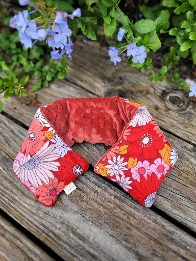 Bouillotte sèche à base de Riz - Déhoussable - Bi-Matière - Coton imprimé et Polaire - EN STOCK - Disponible de suite 