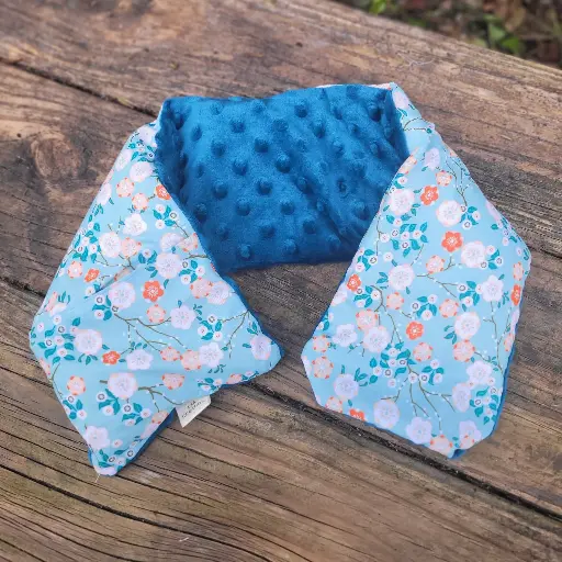 Bouillotte sèche à base de Riz - Déhoussable - Bi-Matière - Coton imprimé et Polaire - EN STOCK - Disponible de suite 