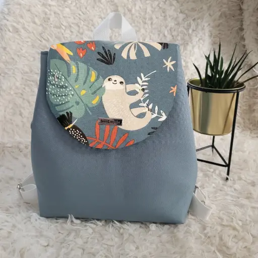 Sac à dos coton imprimé enfant - couleur au choix - PERSONNALISABLE SUR COMMANDE   
