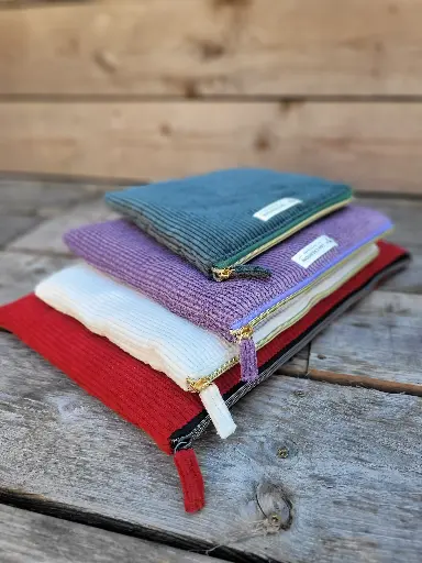 Pochette Ipad - Tablette - velours côtelé et coton - couleur au choix - PERSONNALISABLE - SUR COMMANDE